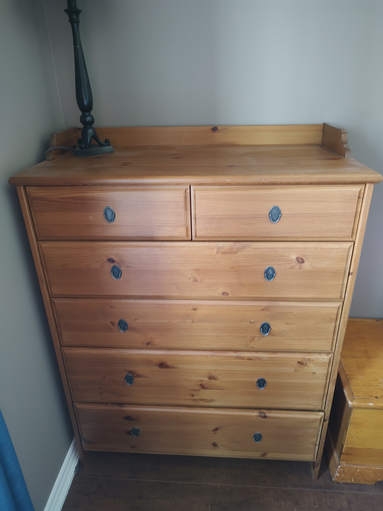 Wood Nightstand & Dresser Set