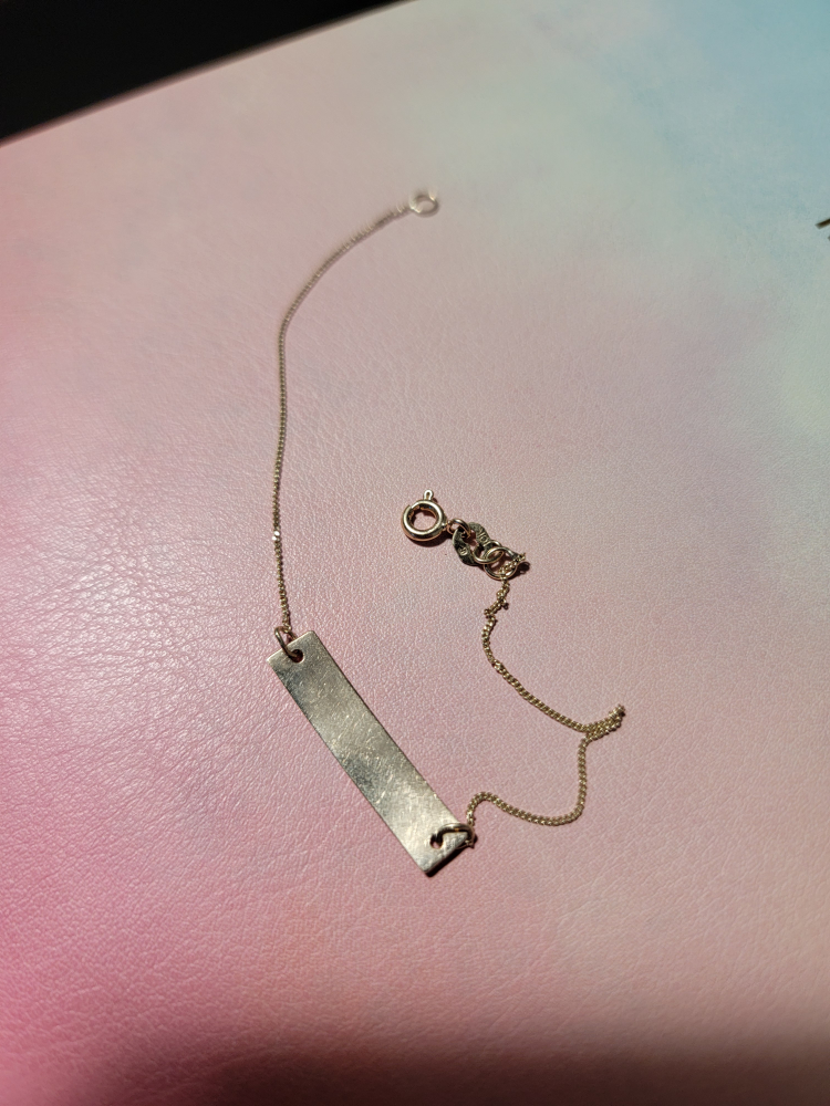 Solid 10K Gold Bar Bracelet - photo 4