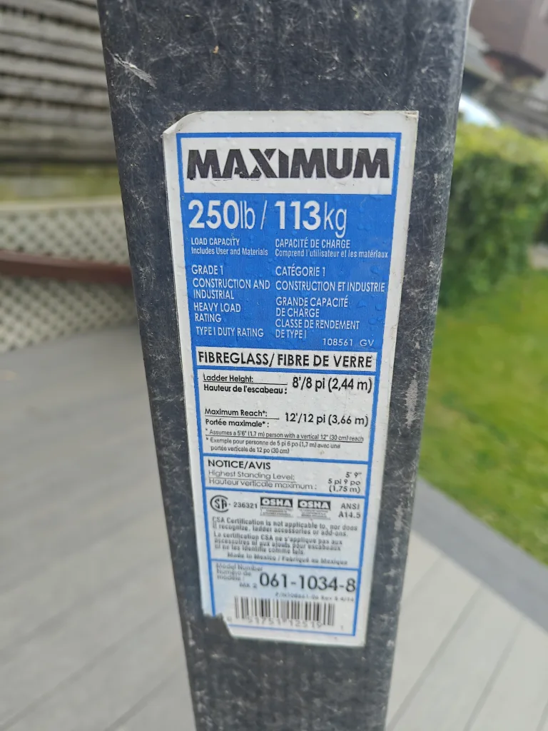 8 foot Fibre Glass Ladder thumbnail