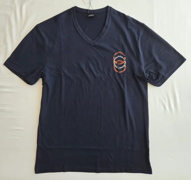 Castro Navy Blue V-Neck T-Shirt thumbnail