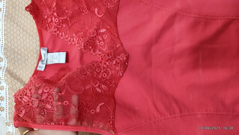 Carole Little Red Lace Top - Size S thumbnail