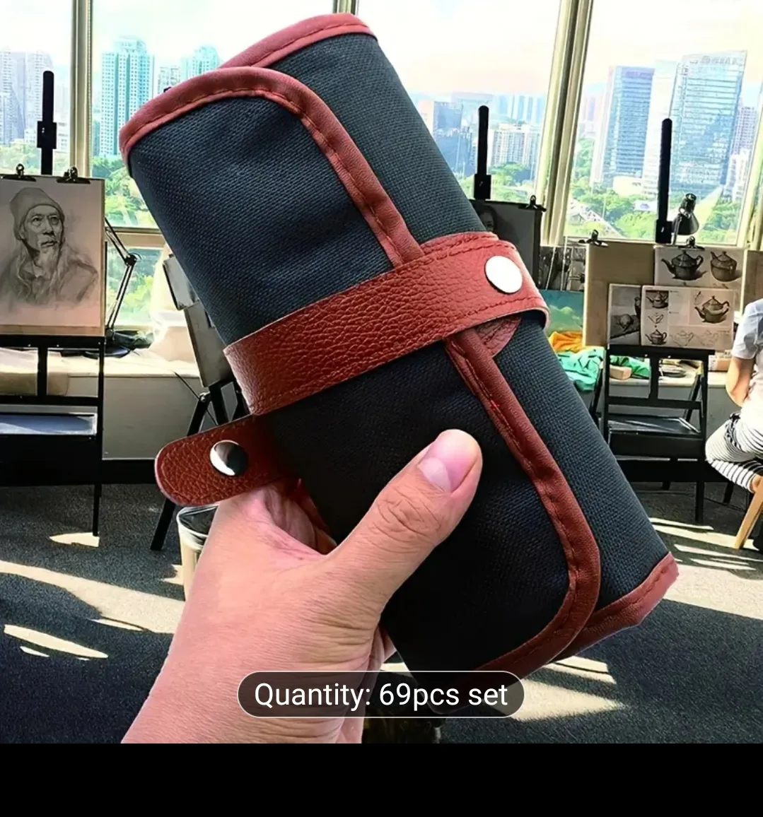 49 Pcs Professional Sketch Pencil with carry case and belt image indicator(7)