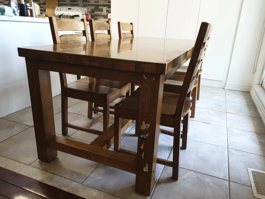 Wood Dining Table with 6 Chairs image indicator(4)