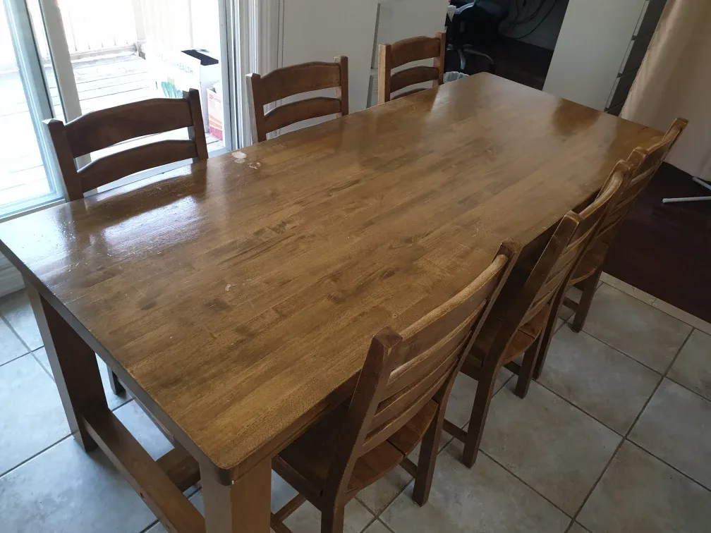 Wood Dining Table with 6 Chairs image indicator(5)