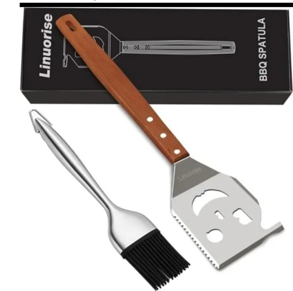 New Linuorise 5 in 1 Barbecue Spatula and Baster Grilling Set thumbnail