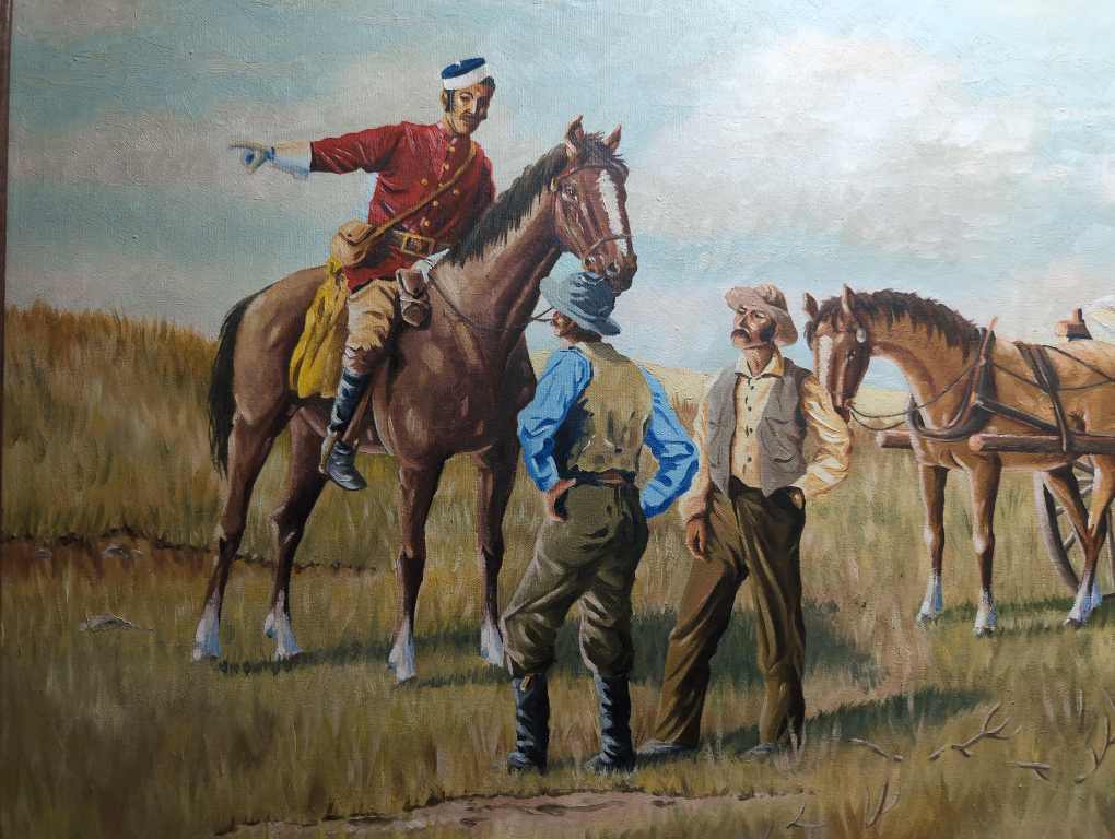 Mounted Officer and Wagons Painting by Spelman - photo 4