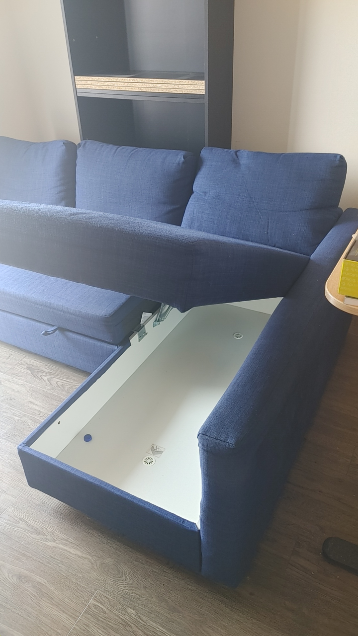 Dark Blue IKEA FRIHETEN sofa bed with storage - photo 4