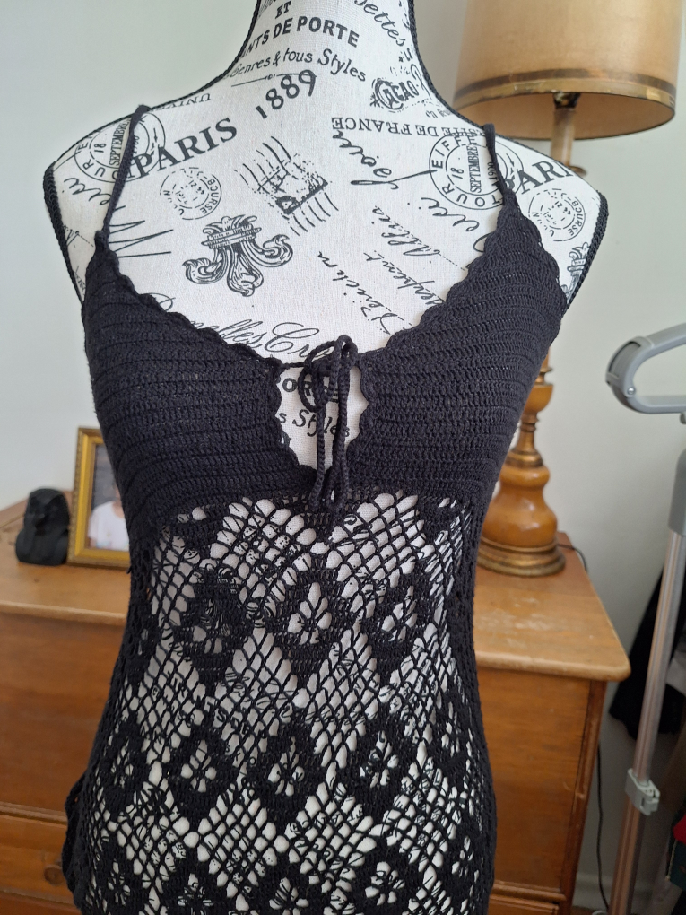 Black Crochet Dress - photo 2