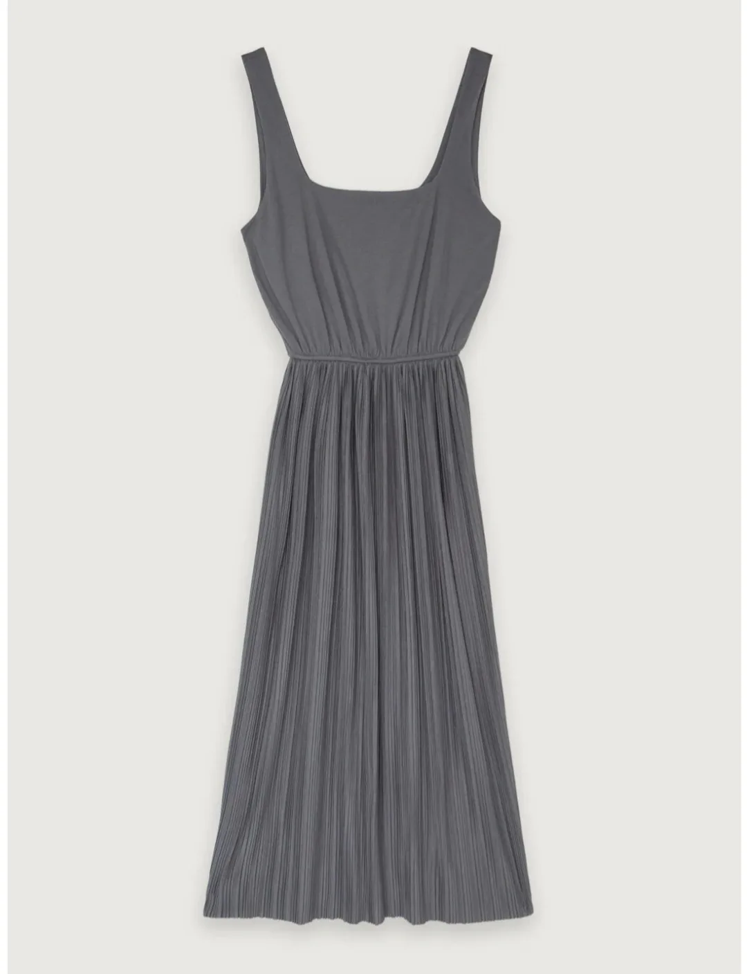 ❣️ Oak + Fort Pleated Midi Dress Dark Gray XS / Small image indicator(2)