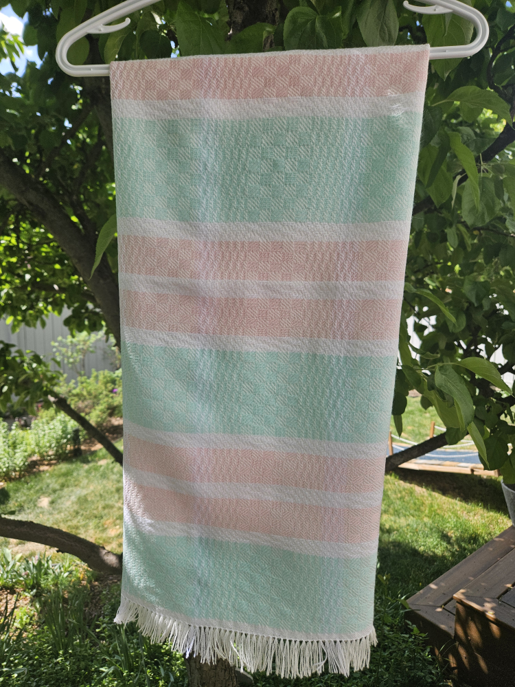 Handwoven Pastel Striped Blanket - photo 4