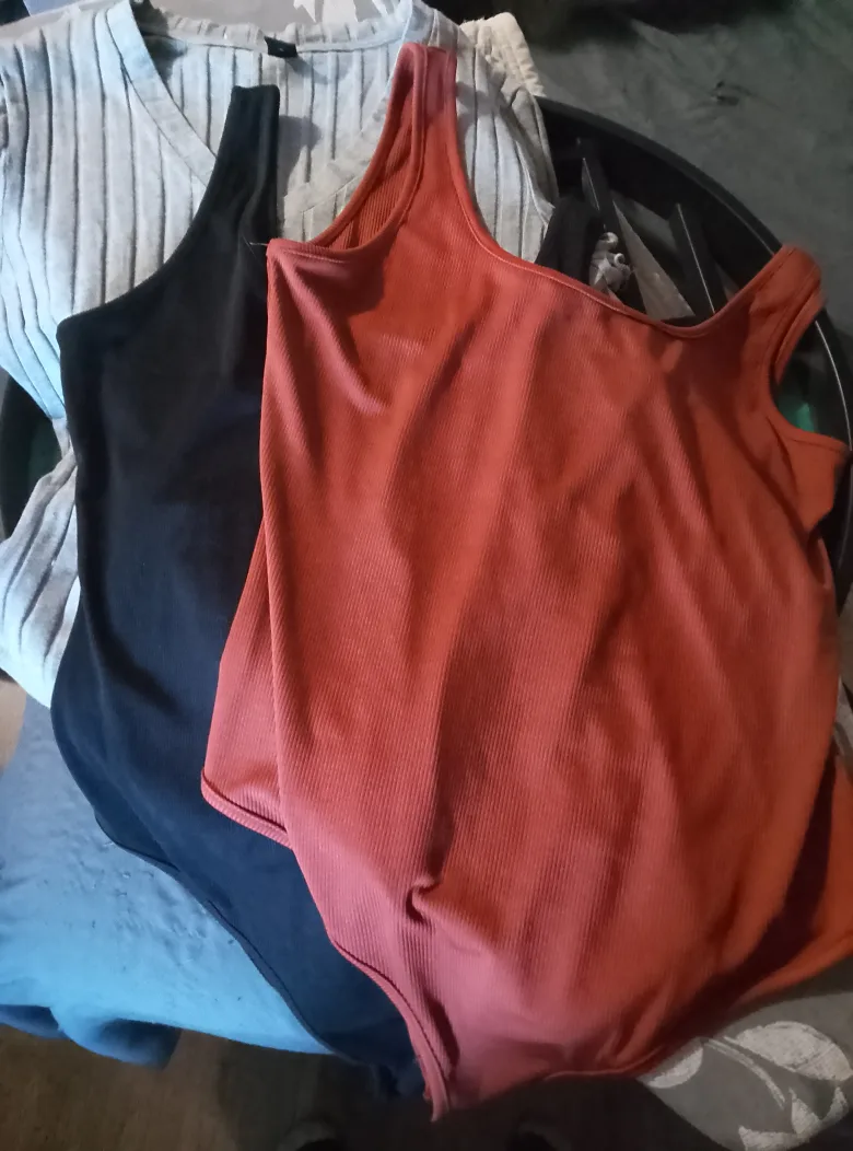 Shein Bodysuits - XL&L - Grey, Black and Orange thumbnail