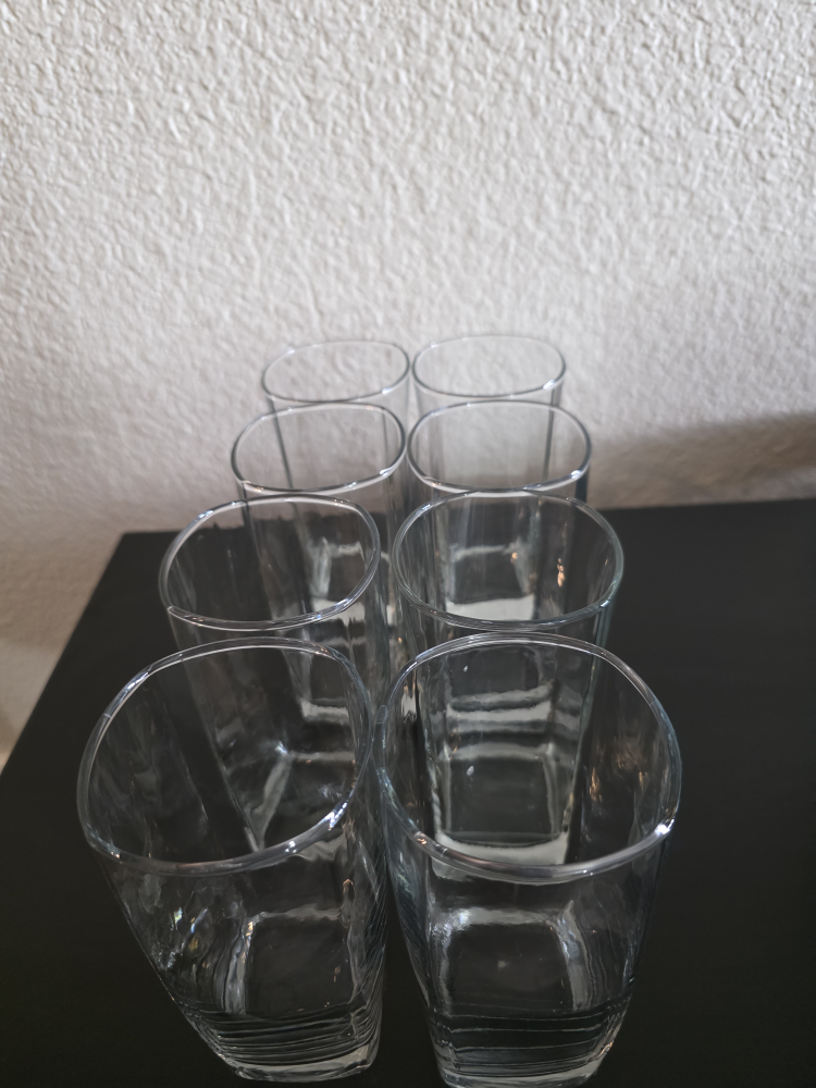 Set of 6 Square Bottom Drinking Glasses