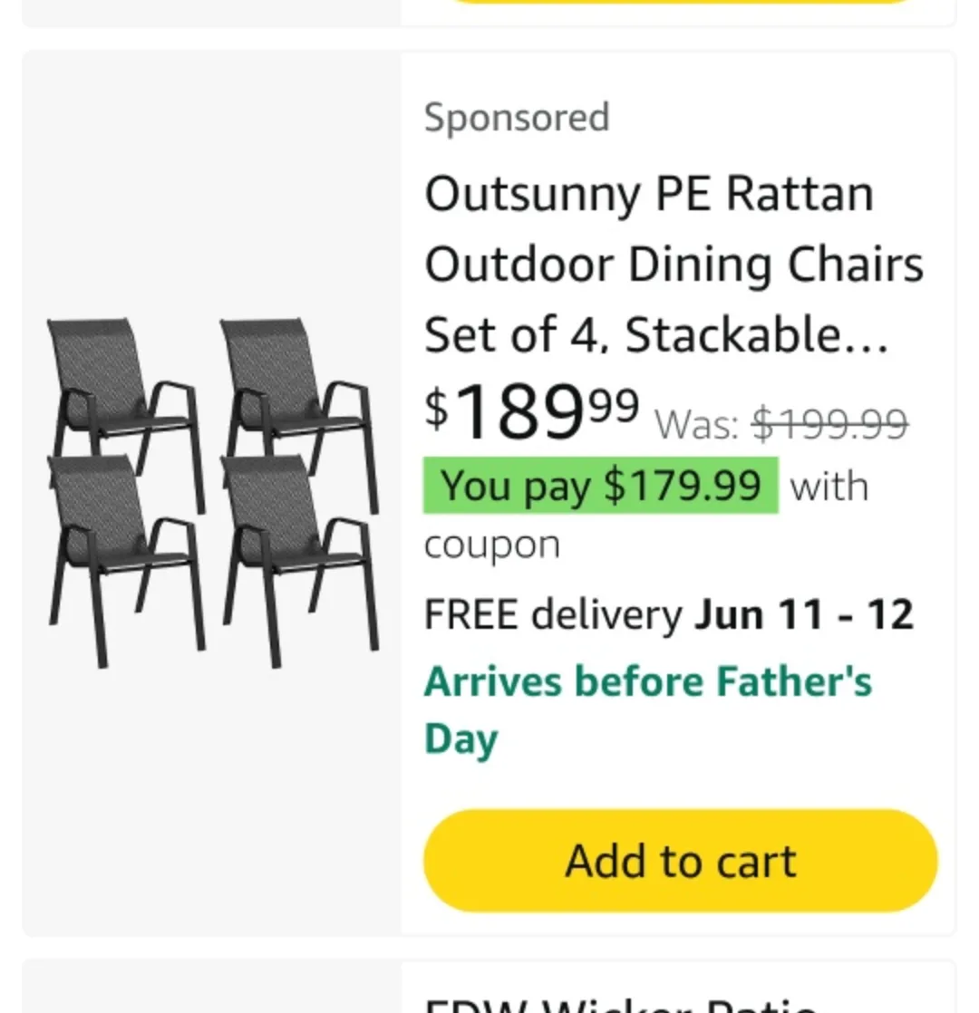 6x Patio Outdoor Chairs New in Box image indicator(4)