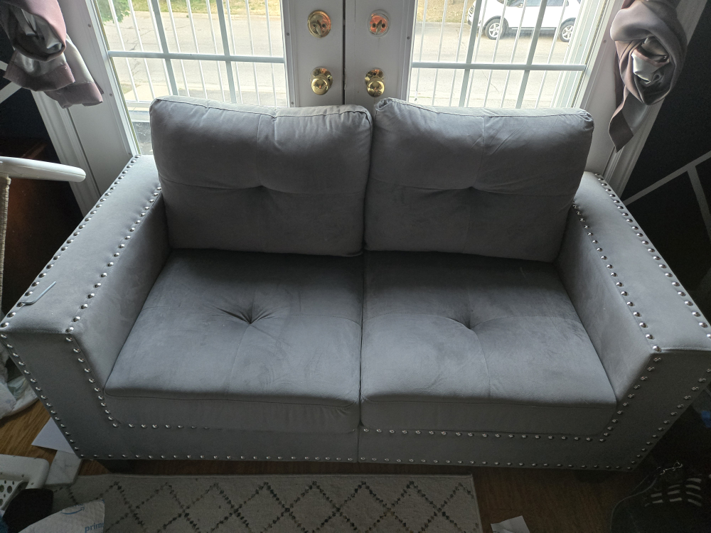 Grey Loveseat Sofa - photo 2