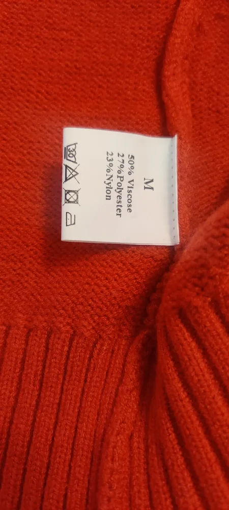 Red Cardigan Sweater with Heart Buttons image indicator(4)