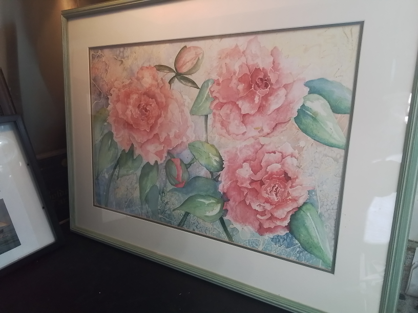 Floral Watercolor Painting Artist Signed Helena 2000