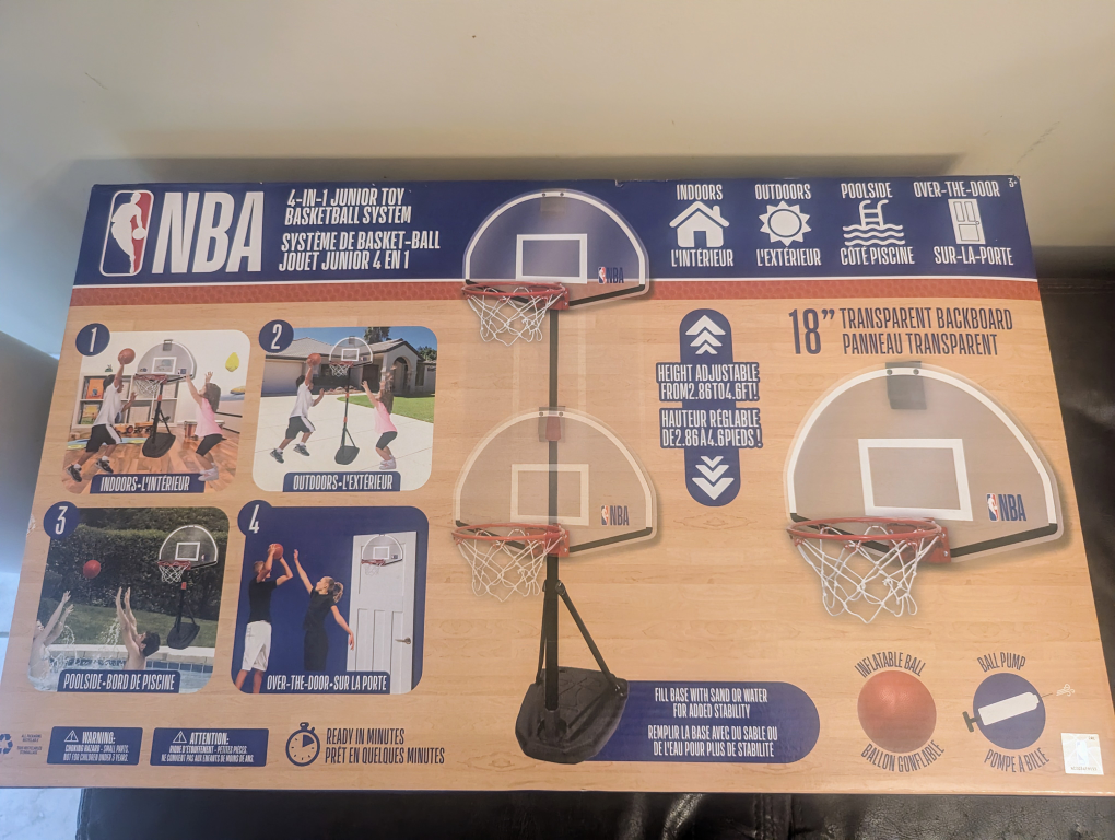 NBA 4-in-1 Junior  Basketball System - New in Box!