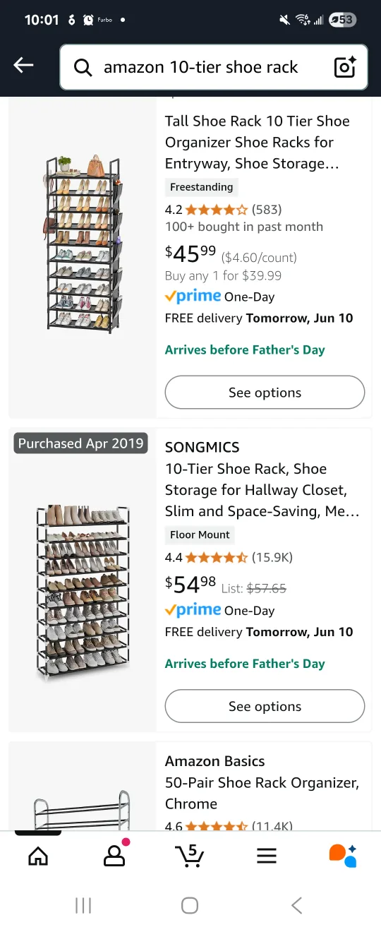 X-Large 10- Tier Shoe Rack, Slim and Space-Saving Design image indicator(2)