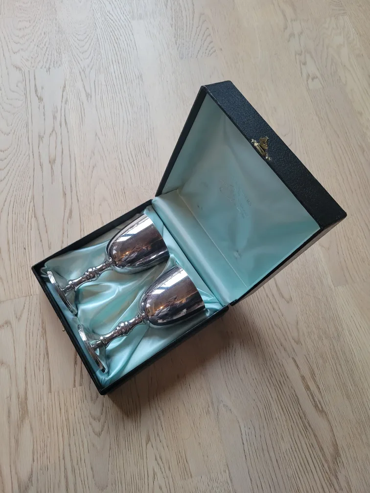 Vintage Silver Wine Glasses Set thumbnail