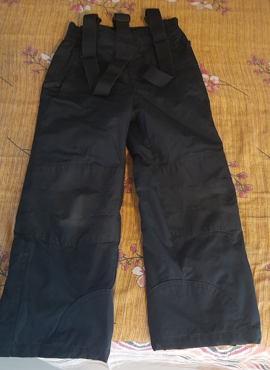 Black Snow Pants with Suspenders