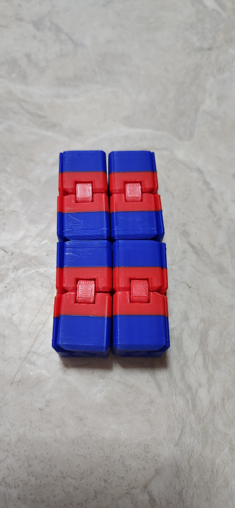 Red and Blue Infinity Cube Fidget Toy - photo 2