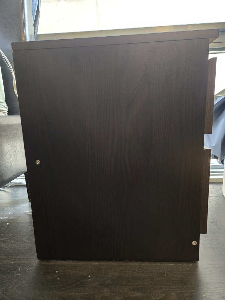 Dark Brown Two-Drawer Nightstand - photo 2