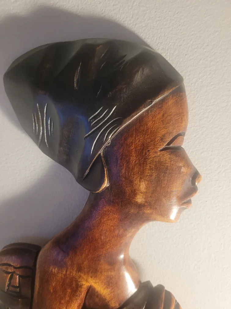 Hand Carved African wood wall hanging image indicator(6)
