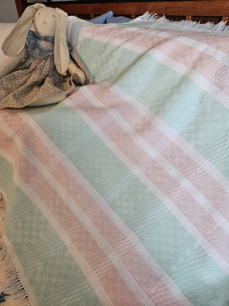 Handwoven Pastel Striped Blanket