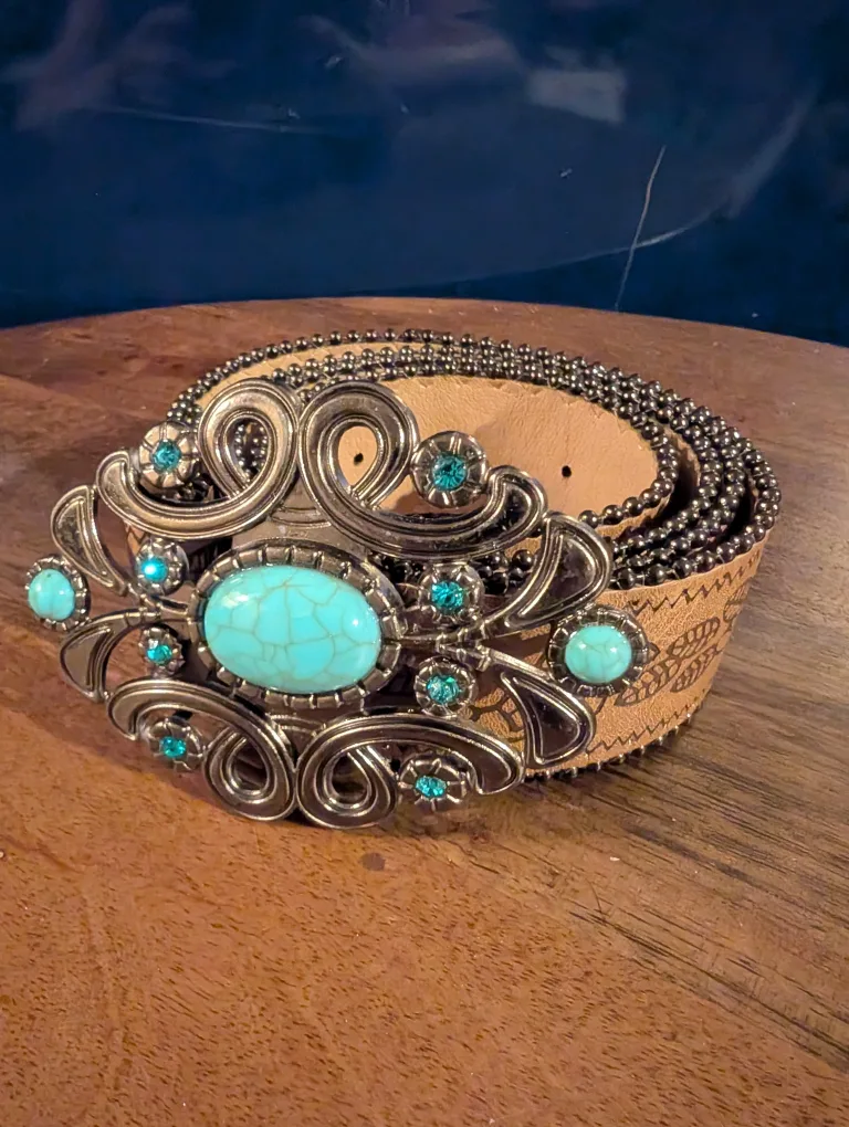 Turquoise Stone Embellished Belt thumbnail