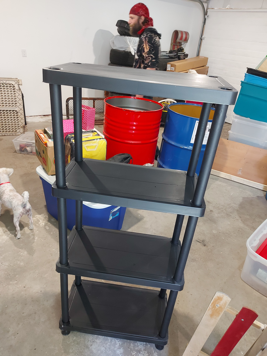 Black 4-Tier Rolling Shelf