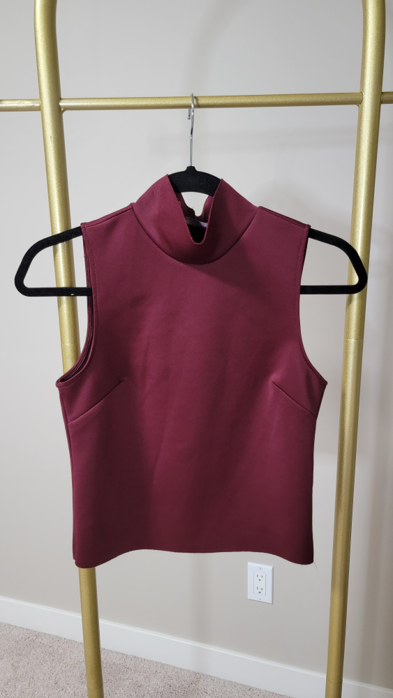 Zara W&B Burgundy Sleeveless Top - photo 3