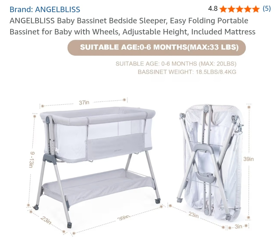 ANGELBLISS Baby Bassinet - Bedside Sleeper - photo 4