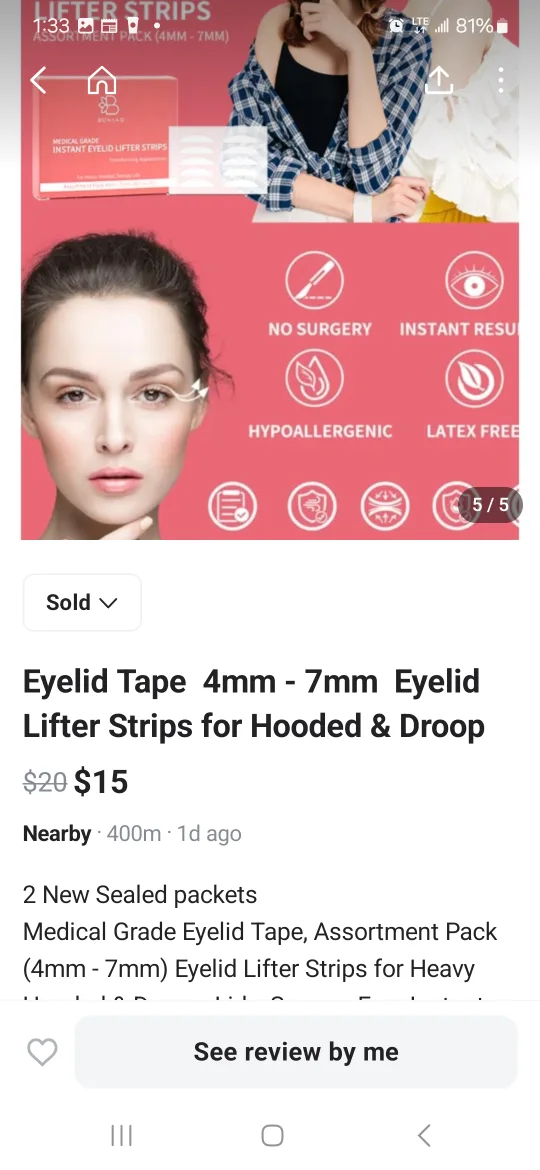 Eyelid Tape  4mm - 7mm  Eyelid Lifter Strips for Hooded & Droop image indicator(5)