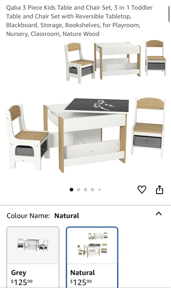 Qaba Kids Table & Chair Set - 3-in-1
