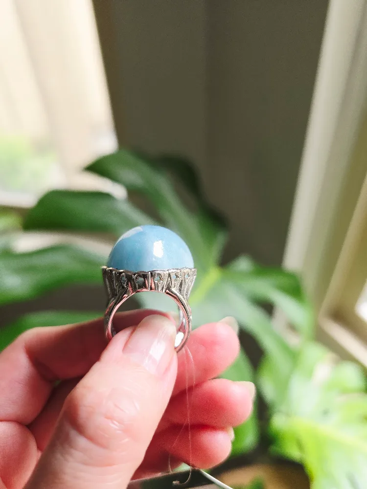 New Aquamarine natural 925 sterling silver ring image indicator(7)