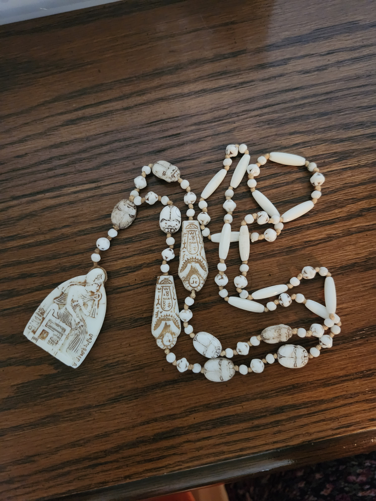 Antique Egyptian motifs necklace.