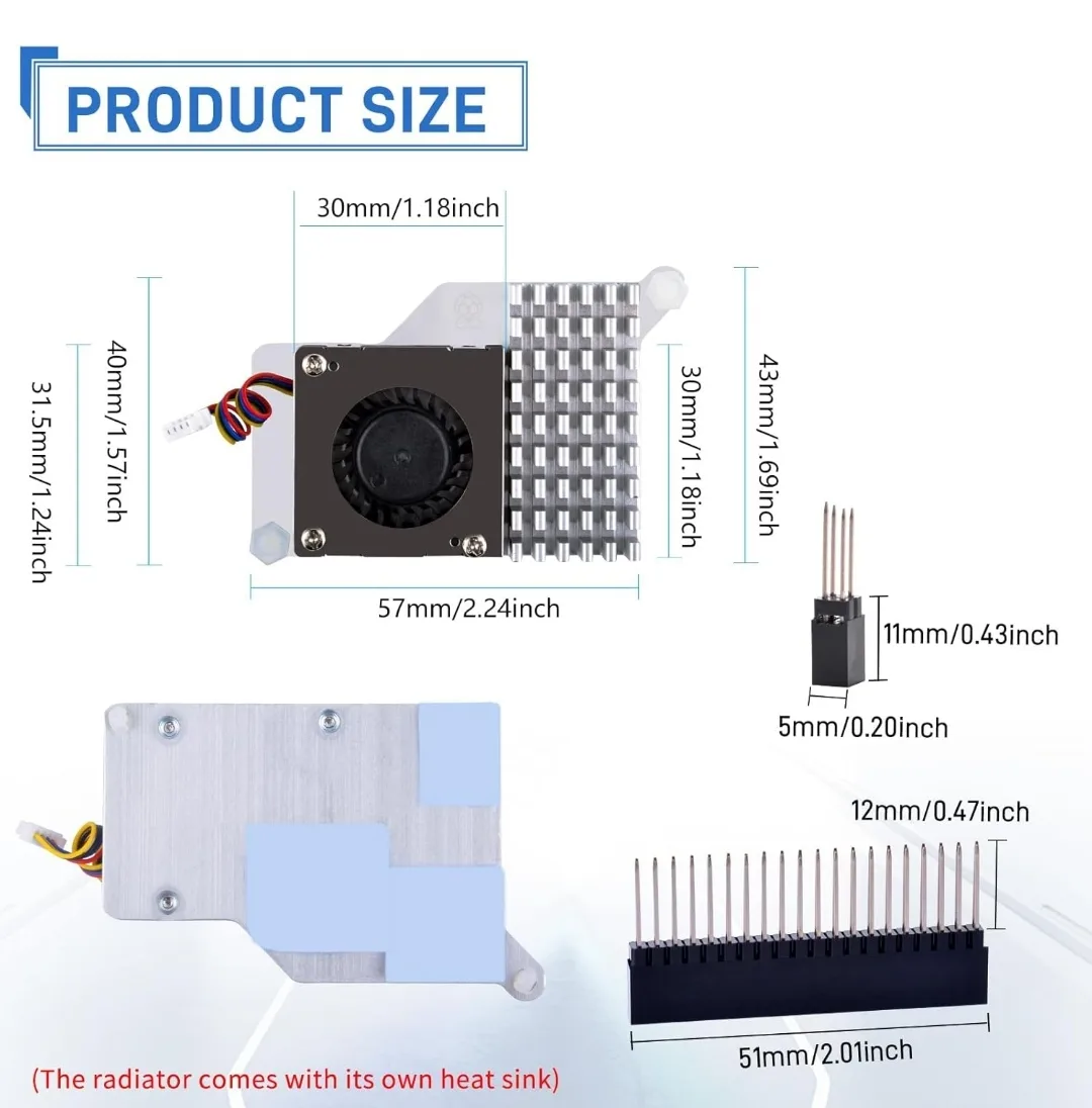 GeeekPi P33 M.2 NVMe PoE+ HAT + Official Raspberry Pi 5 image indicator(7)