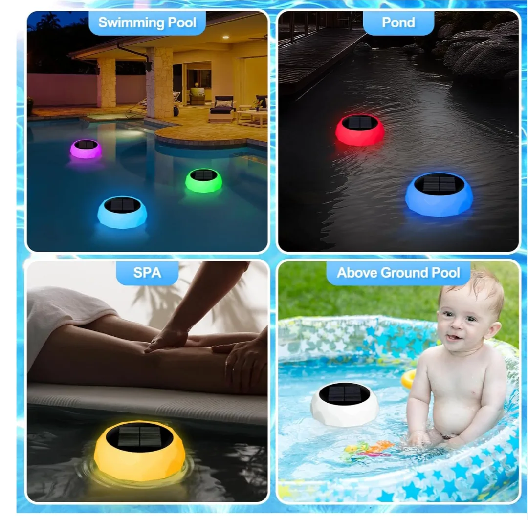 Solar Pool Lights with Chlorine Box. 2pcs image indicator(7)