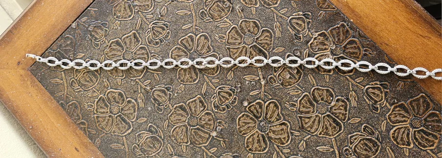 Swarowski Cristals Silver Tone Link Necklace image indicator(2)