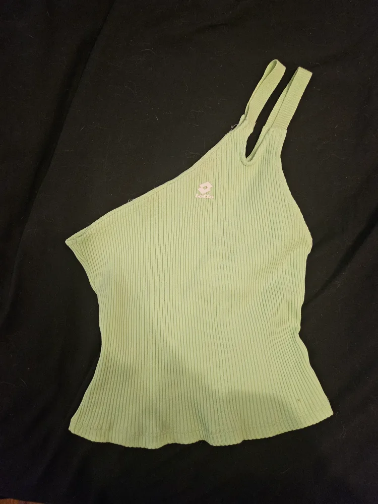 Zara Lotto Green Ribbed Tank Top - Size S thumbnail