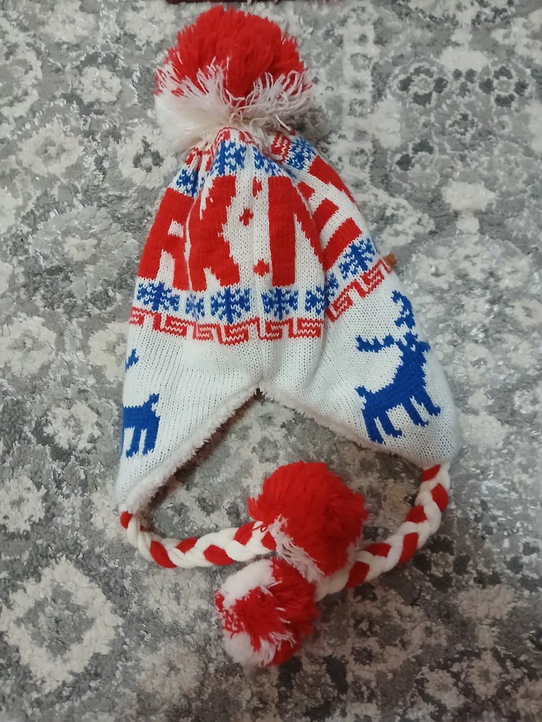Winter Knit Hat with Pom Poms #freecycle thumbnail