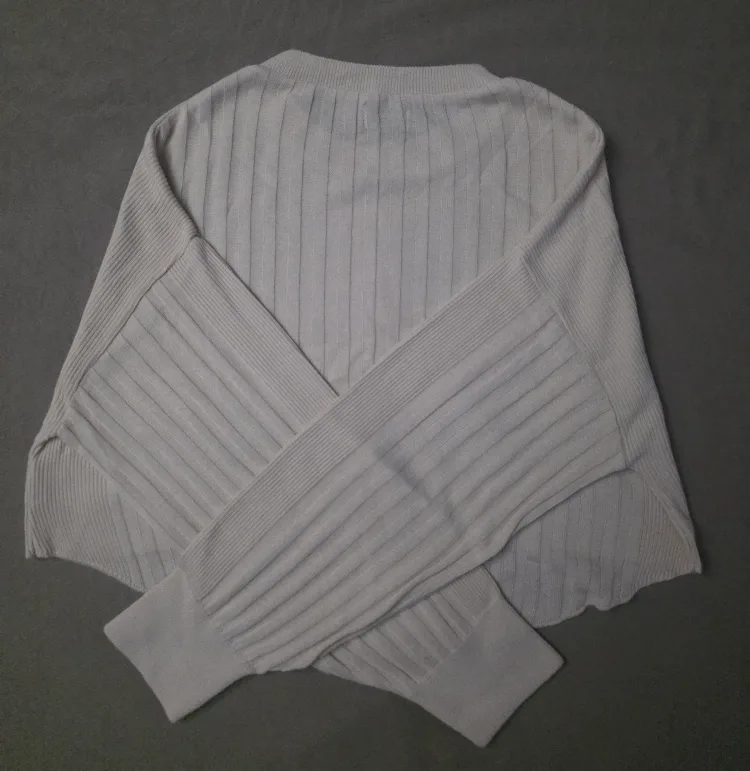 cropped Knit Sweater - Beige image indicator(2)