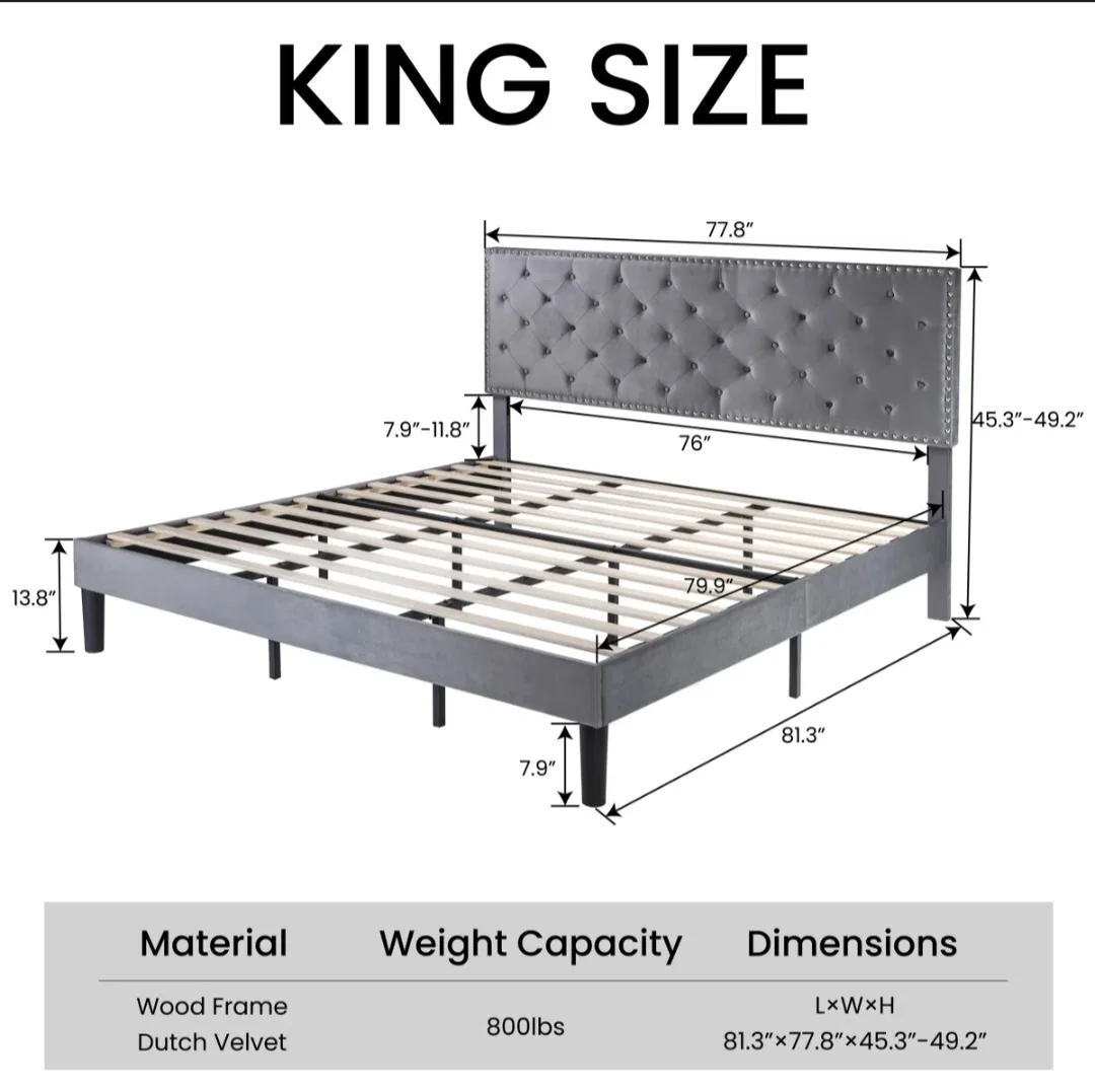 Wayfair King Size Velvet Bedframe thumbnail