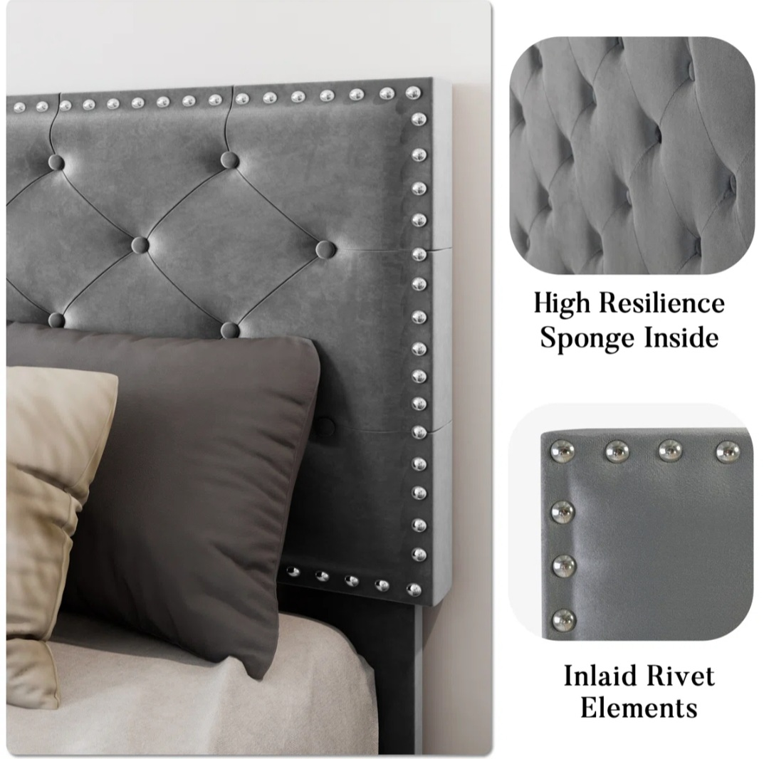 Wayfair King Size Velvet Bedframe - photo 3