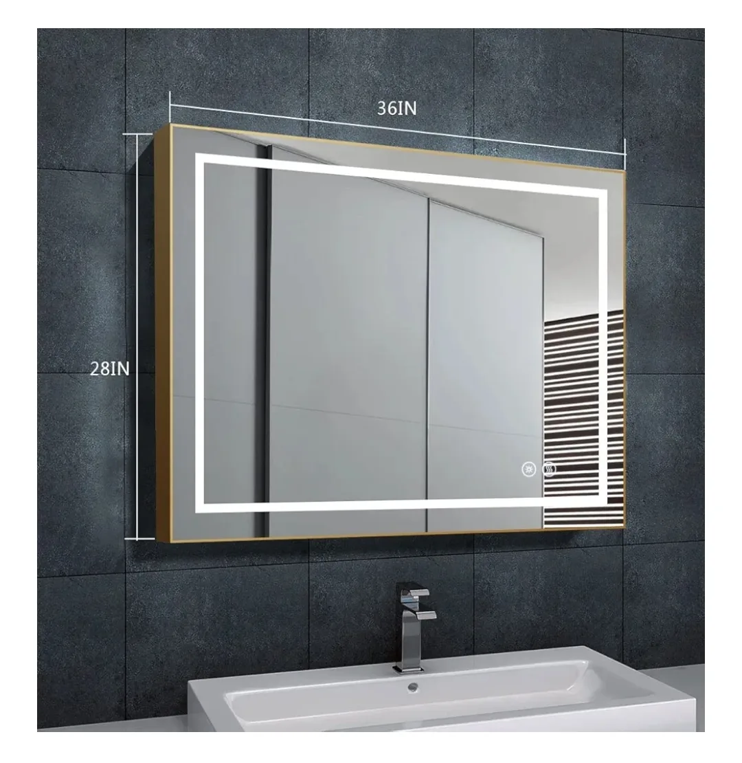 FREE DELIVERY - $330 36 x 28" LED Mirror anti fog touch screen image indicator(2)