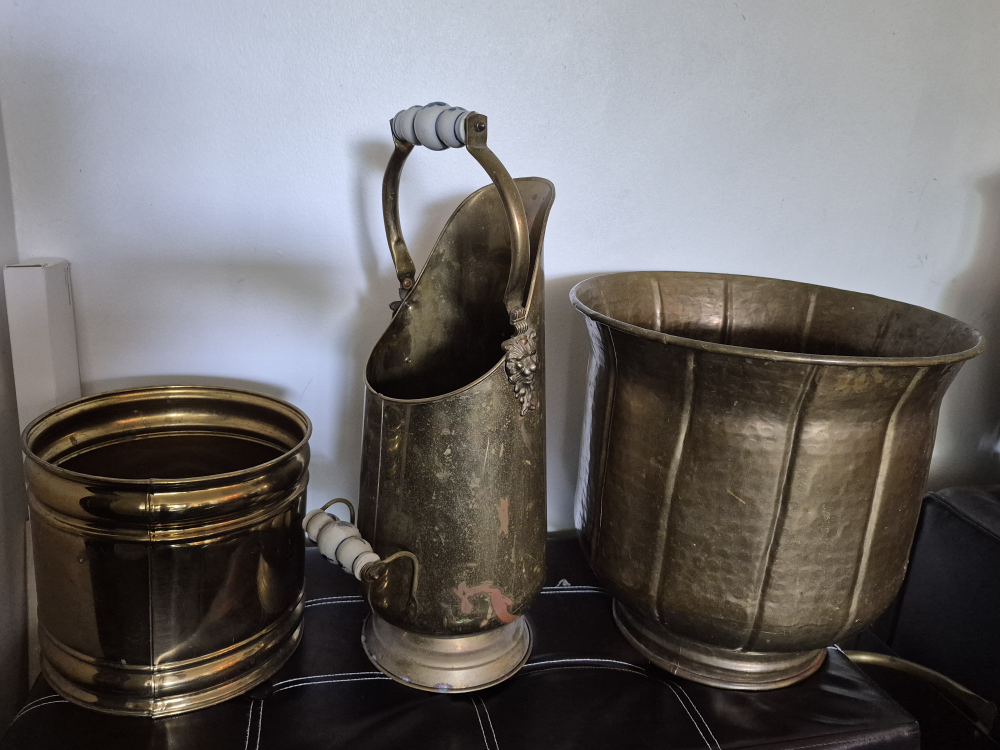 Vintage Brass Planters And Umbrela holders