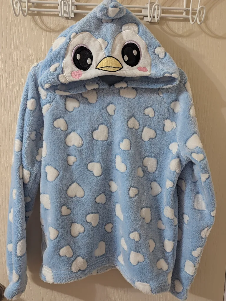 Girls Fleece Penguin Blanket Hoodie thumbnail