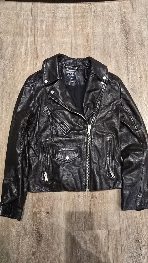 Abercrombie & Fitch Black Leather Jacket image indicator(3)