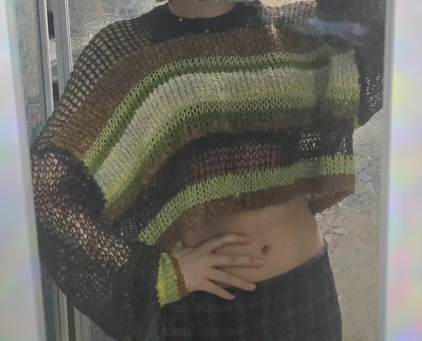 Kimchi Blue Striped Knit Sweater thumbnail