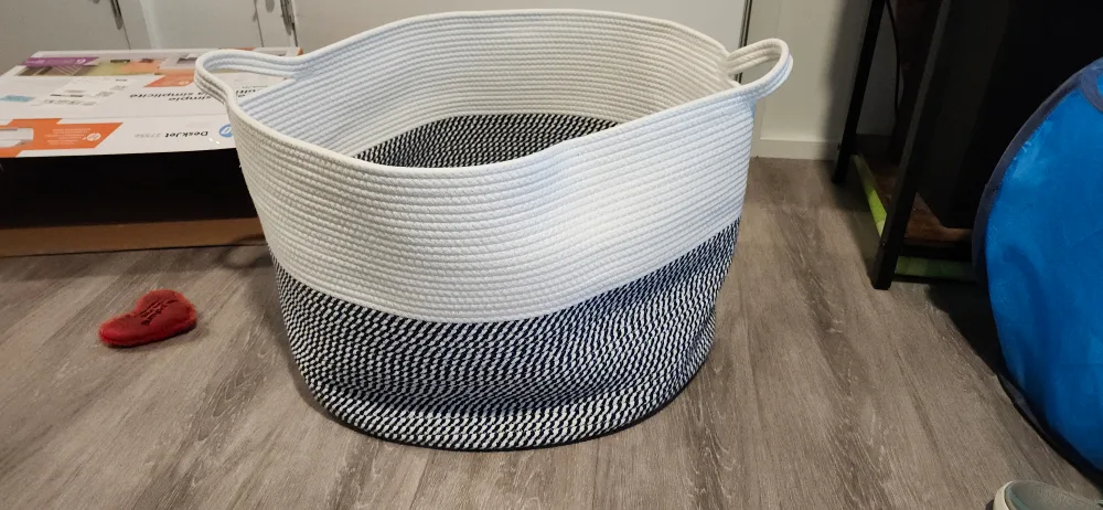 Extra large cotton woven hamper/basket thumbnail